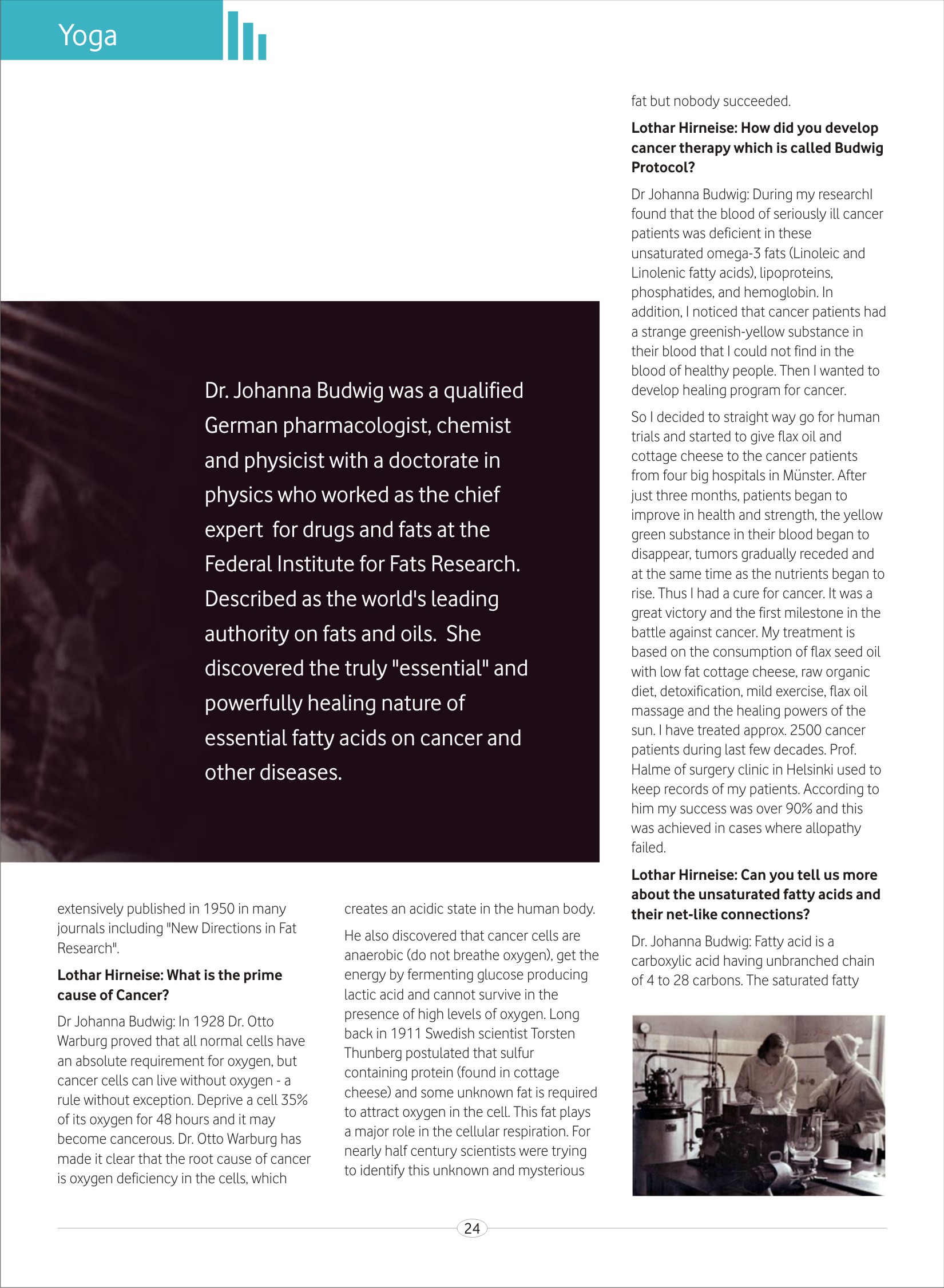 The Interview of Dr. Johanna Budwig The Omega 3 Lady by Dr. Om Verma